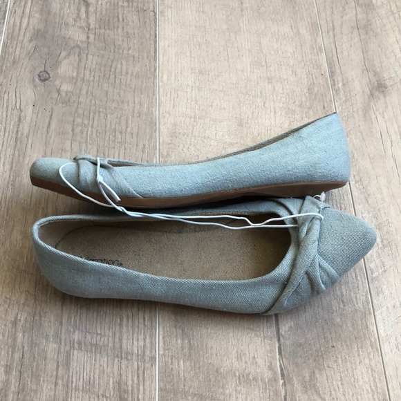 NWT Xhilaration 5.5 denim pointed toe flats - Picture 6 of 6